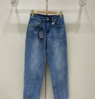 louis vuitton LV new embroidery high waist jeans