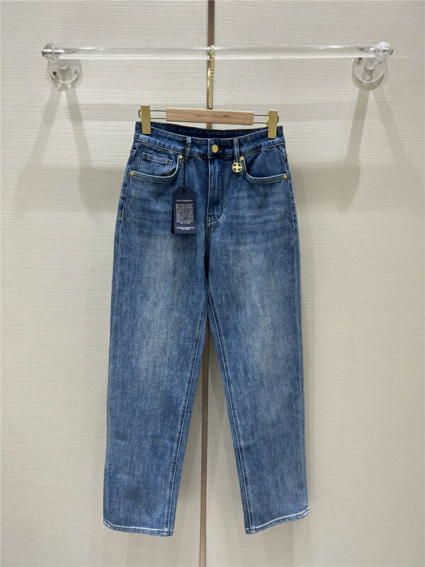 louis vuitton LV new embroidery high waist jeans