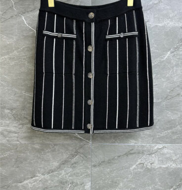 Chanel striped cashmere skirt
