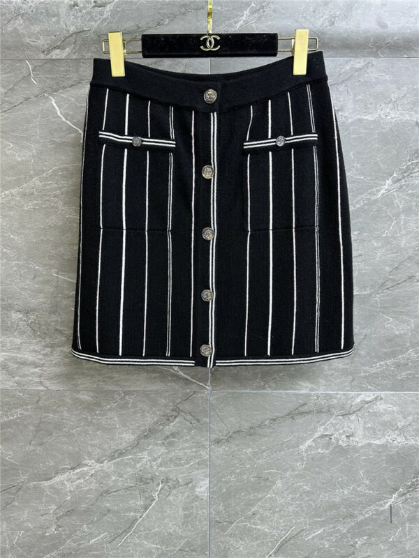 Chanel striped cashmere skirt