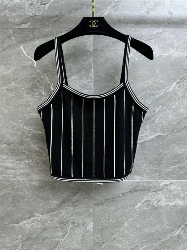 Chanel striped cashmere vest