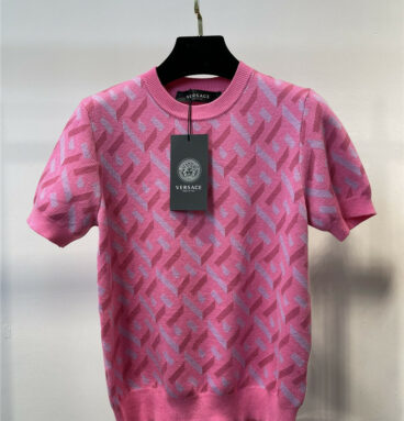 versace new pink knitted sweater