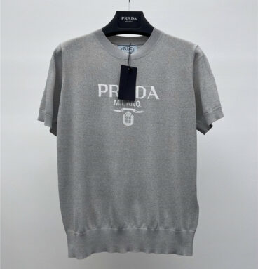prada logo knitted short sleeves