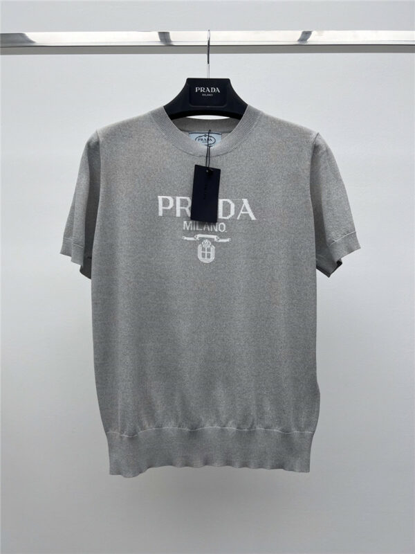 prada logo knitted short sleeves