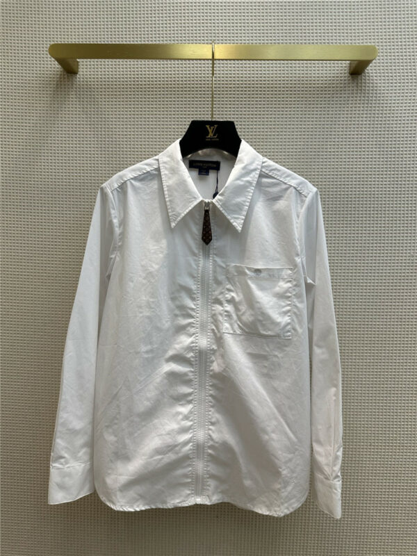 louis vuitton LV lapel white shirt coat