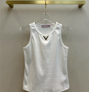 valentino V metal buckle open-knit vest