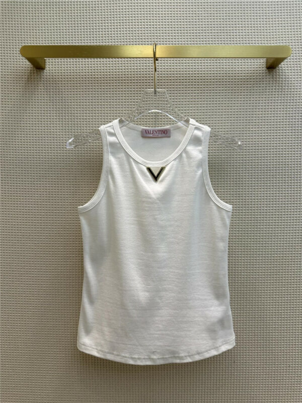 valentino V metal buckle open-knit vest