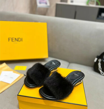 fendi new mink fur slippers