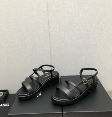 Chanel back metal logo sandals