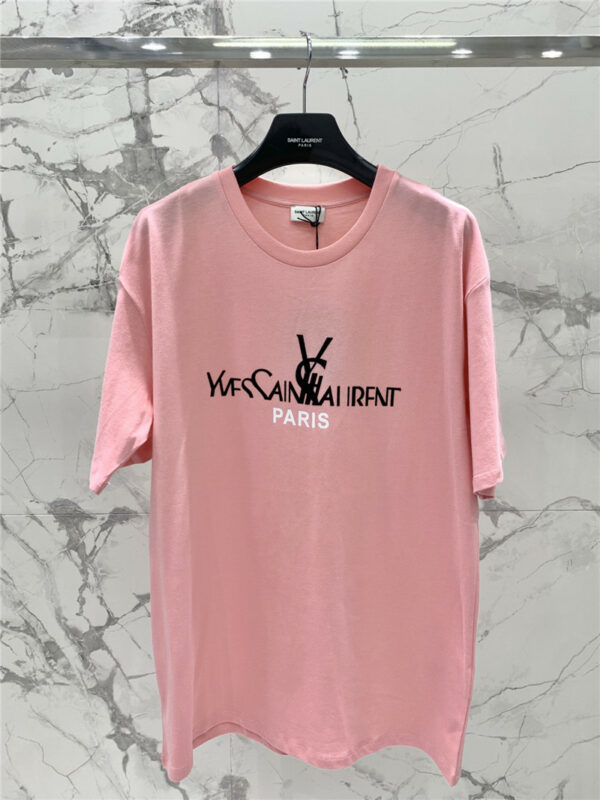 YSL spring and summer new flocking T-shirt