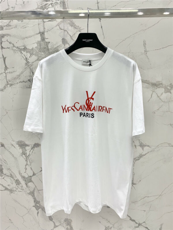 YSL spring and summer new flocking T-shirt