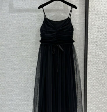 Dior black tulle dress with straps