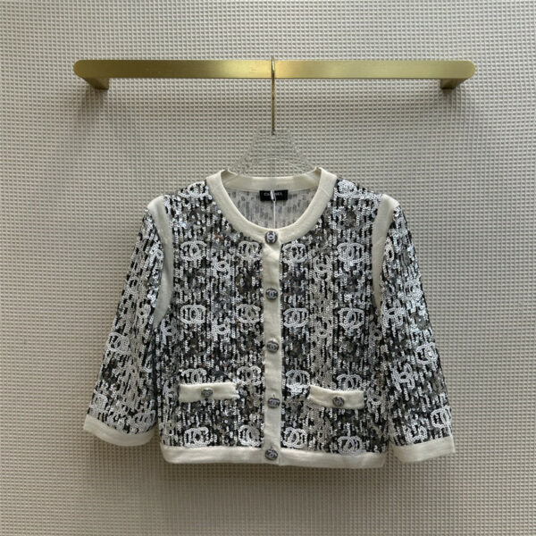 Chanel early spring sequined cashmere cardigan