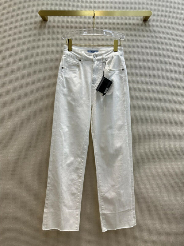 prada small straight white jeans