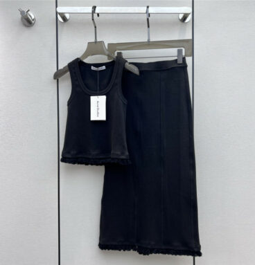 acne studios new tassel vest + skirt suit