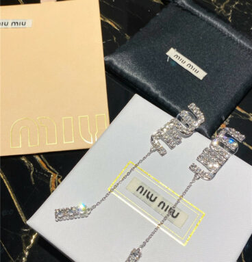 miumiu crystal drill earrings
