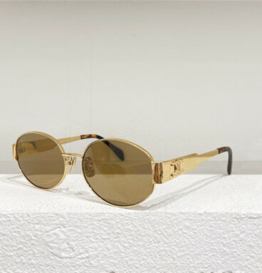 Celine fashionable retro round metal frame sunglasses