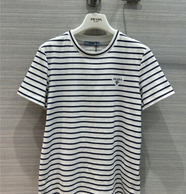 prada classic striped triangle T-shirt