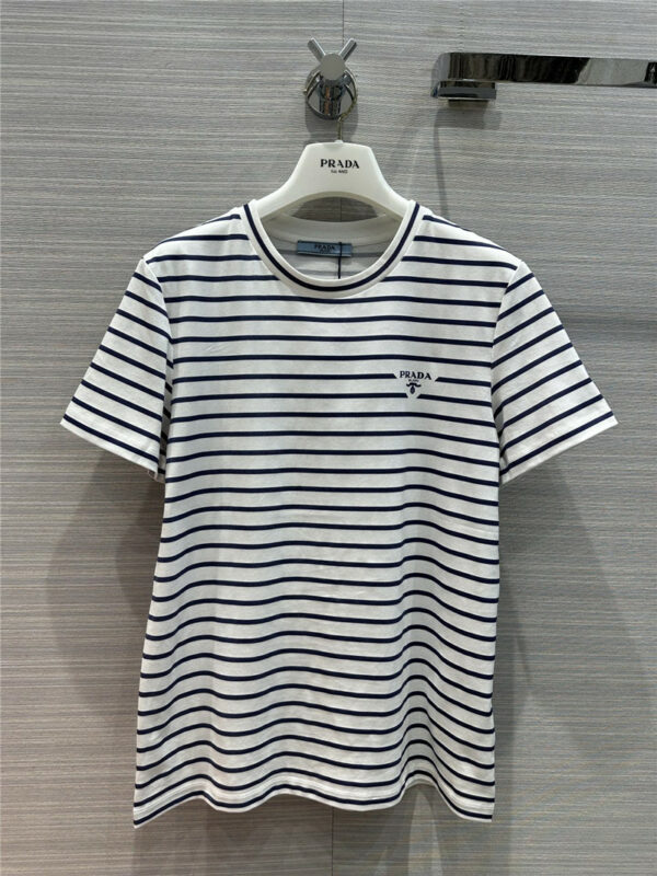 prada classic striped triangle T-shirt