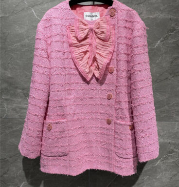 Chanel pink bow coat