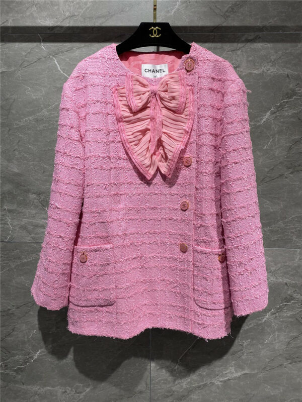 Chanel pink bow coat