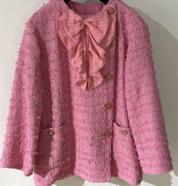 chanel pink coat