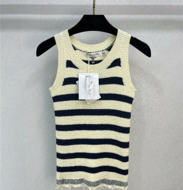 dior striped knitted vest