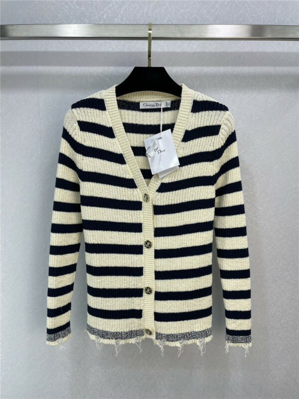 dior striped knitted cardigan