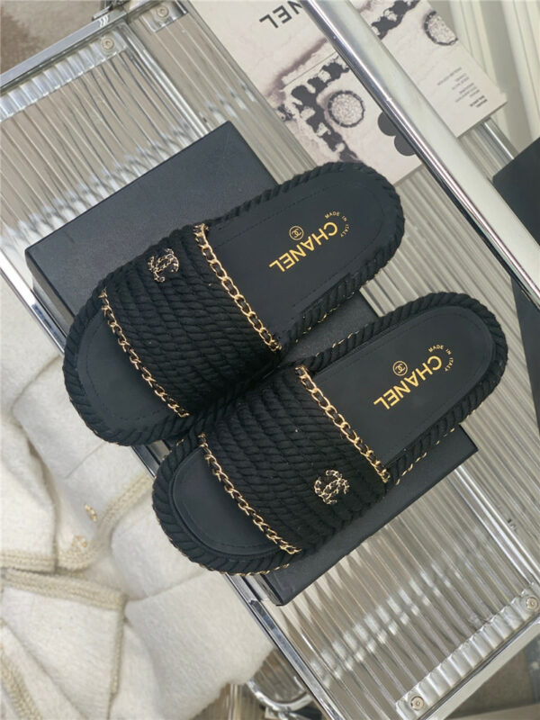 Chanel new woven slippers