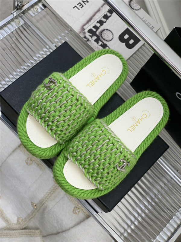 Chanel new woven slippers