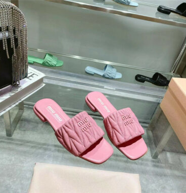 miumiu flat lambskin sandal slippers