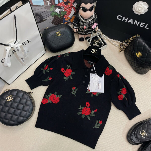 Chanel new flower jacquard Polo shirt