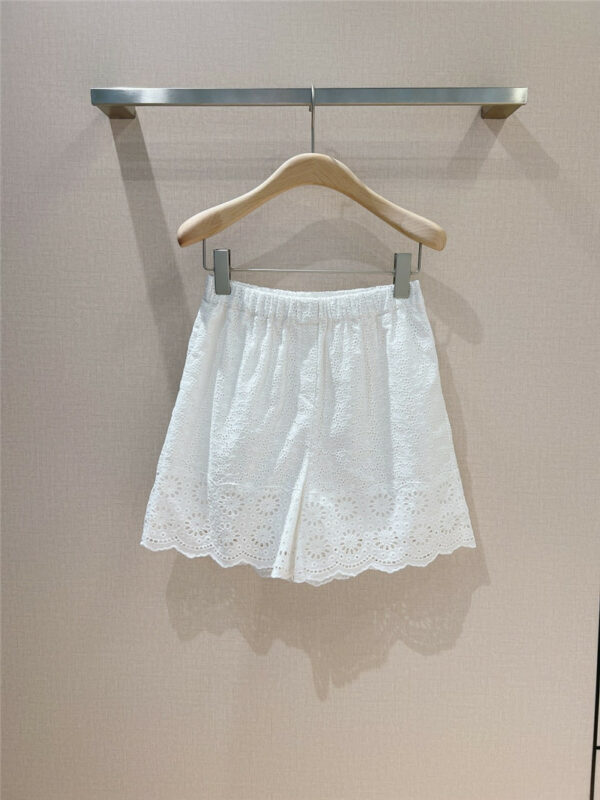 Dior court style hollow embroidery shorts