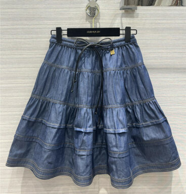 louis vuitton LV color summer denim blue denim tutu skirt