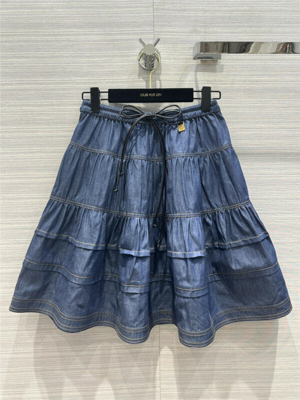 louis vuitton LV color summer denim blue denim tutu skirt