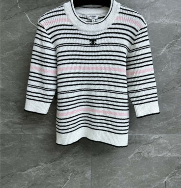 chanel striped knitted top