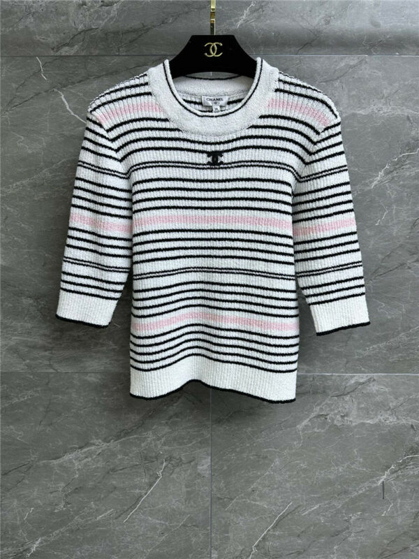 chanel striped knitted top