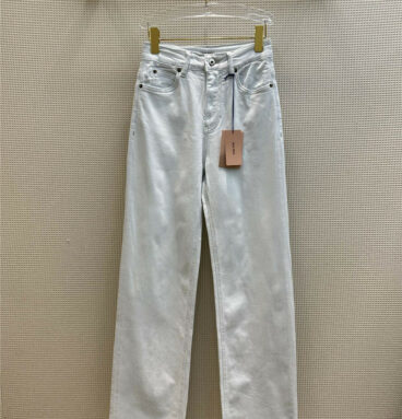 miumiu small straight white jeans