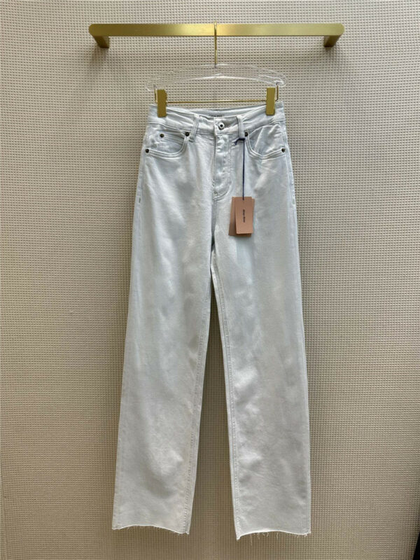 miumiu small straight white jeans