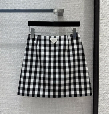 prada vichy check series skirt
