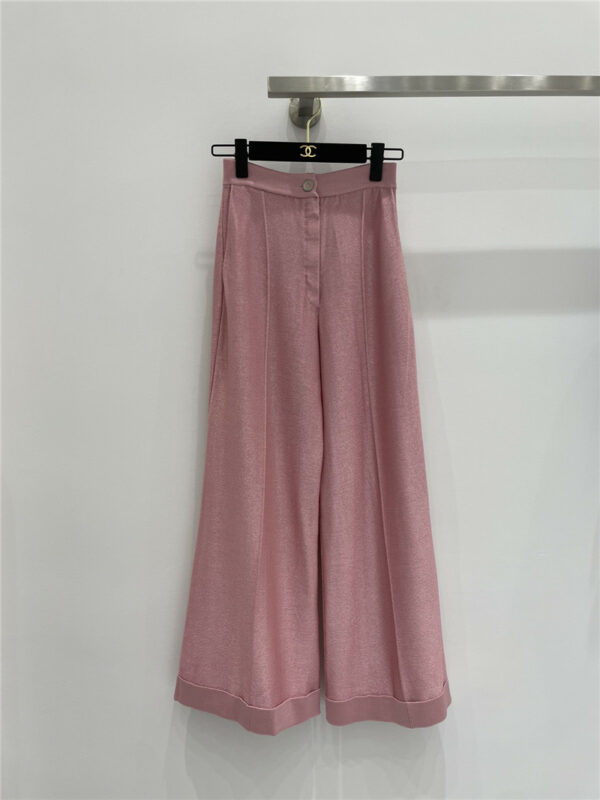 Chanel fashionable knitted wide-leg trousers