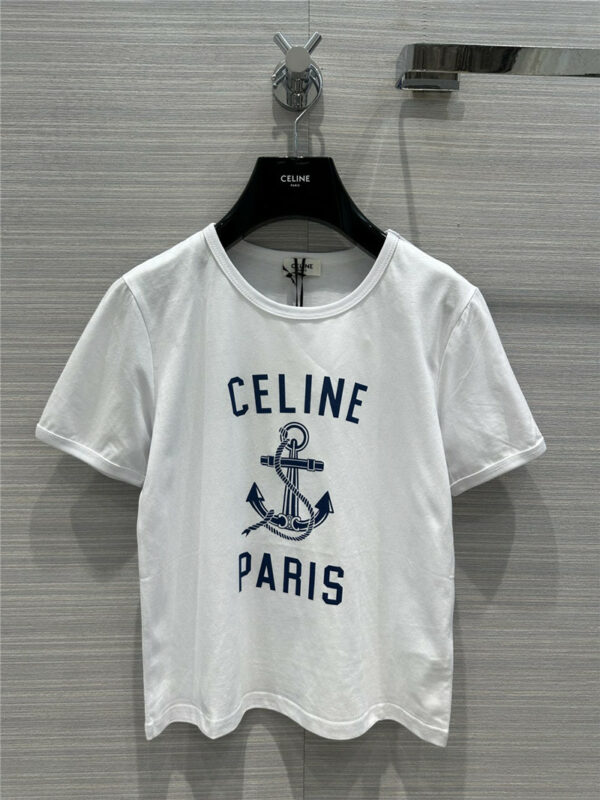 celine anchor logo cropped T-shirt