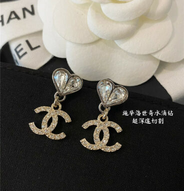 Chanel drop crystal diamond earrings