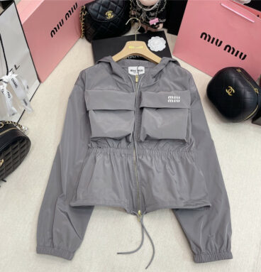 miumiu utility style large pocket design dress