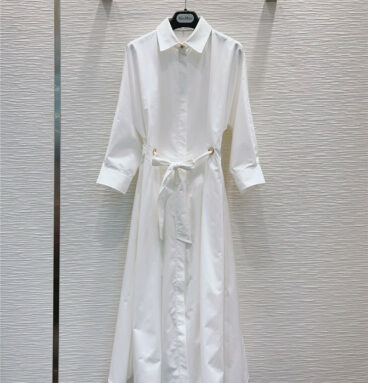 MaxMara Elegant Petit Lapel Shirt Dress
