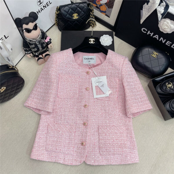 Chanel's latest pink tweed short-sleeved jacket