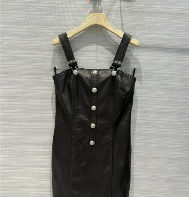 Balmain suspender leather dress