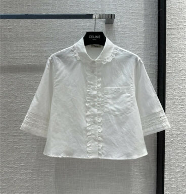 celine French elegant temperament white shirt