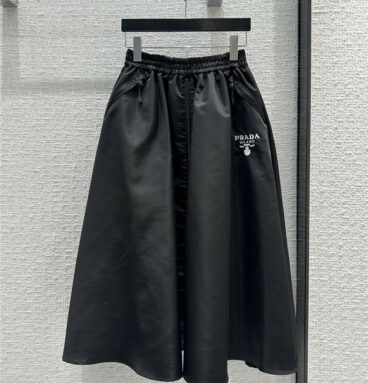 prada recycled nylon midi skirt