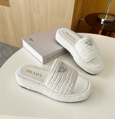 prada hand-woven slippers